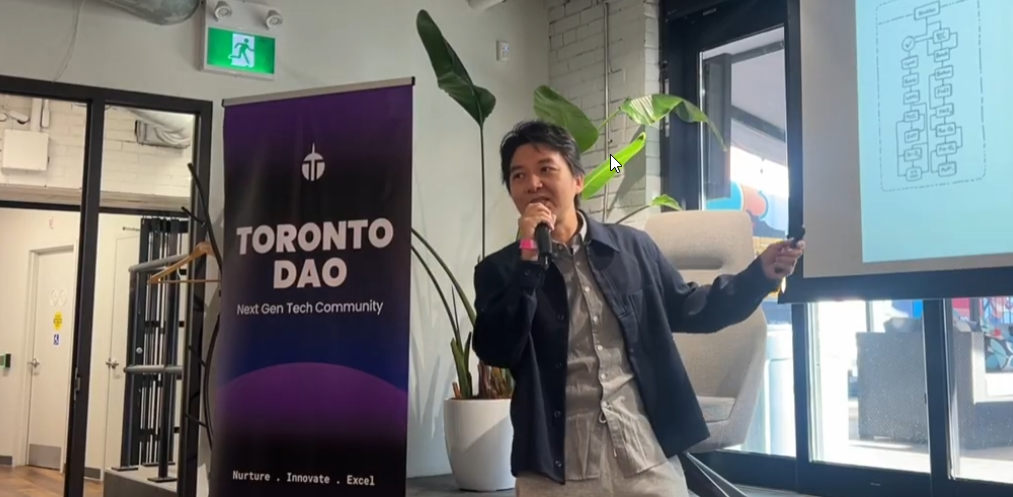 Dr. Jia Kan speaking at Toronto DAO